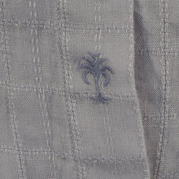 Tommy Bahama Shirt Mens Large Purple Check Monochrome Linen Beach Yacht Coastal - Picture 8 of 9